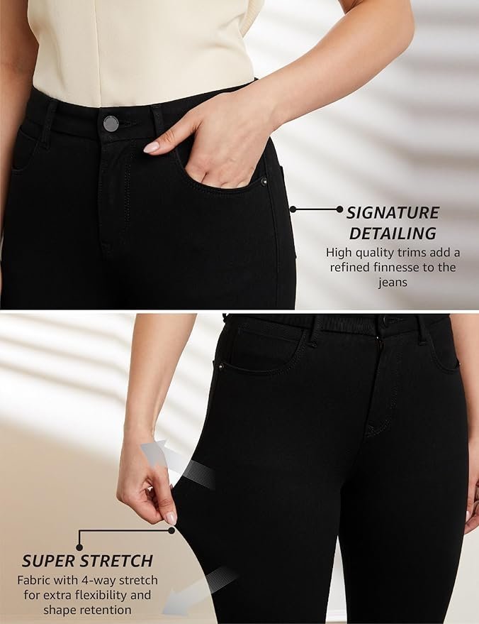 Premium Women's Skinny 4-Way Stretch Jeans (Mid Rise | Ankle Length | Desk-to-Dinner) - Image 3