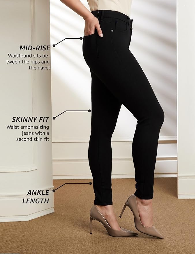Premium Women's Skinny 4-Way Stretch Jeans (Mid Rise | Ankle Length | Desk-to-Dinner) - Image 4