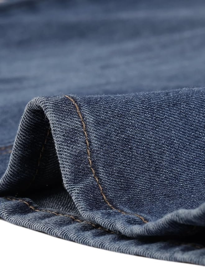 Casual Denim Skirt for Women's High Waist Split Back Pockets Midi Jean Skirts - Image 2