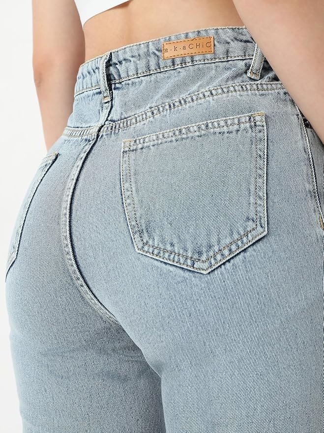 AKA CHIC High Rise Womens Flare Fit Jeans - Image 4