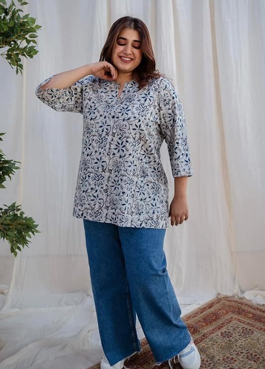 SANGOURI Stylish Rayon Printed Short Kurta for Women - Image 2